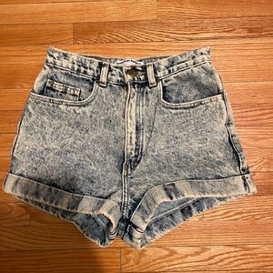 American Apparel Denim Acid Wash Women high waisted Shorts